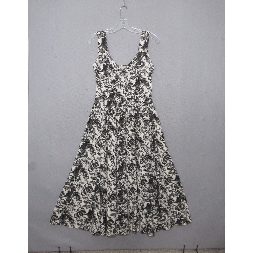 Effies Heart Dress M Floral Bird Fit and Flare Retro Mod Rockabilly Cottage Core